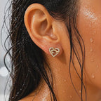 Romantic Heart Dolphin Earrings