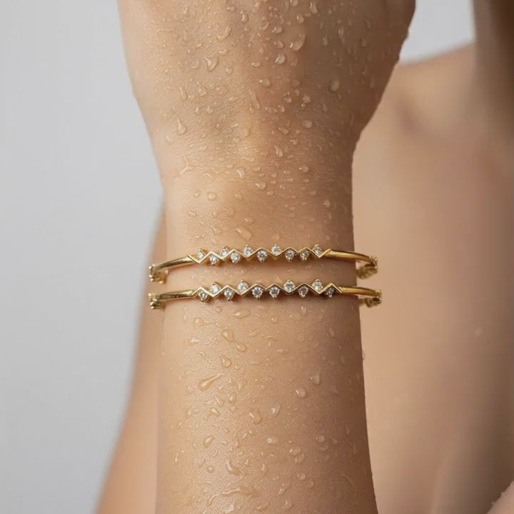 Gold Geometric Bangle