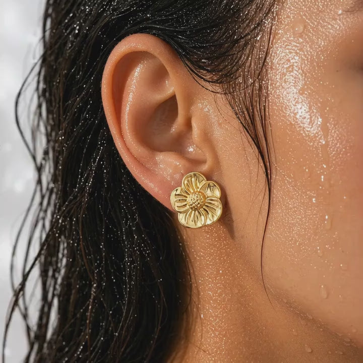 Polished Textured Poppy Earrings