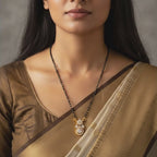 Champagne Teardrop Floral Mangalsutra Necklace