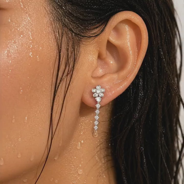 Delicate Floral Drop Earrings