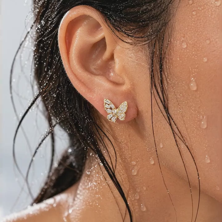 Shimmering Mosaic Butterfly Earrings