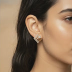 Geometric Cascade Stud Earrings