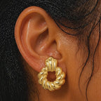 Sculptural Ribbed Wreath Earrings