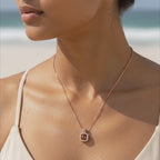 Rose Gold Luxe Lock Crystal Pendant Necklace