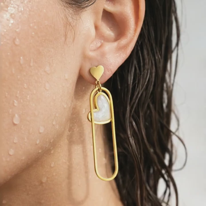 Geometric Heart Earrings