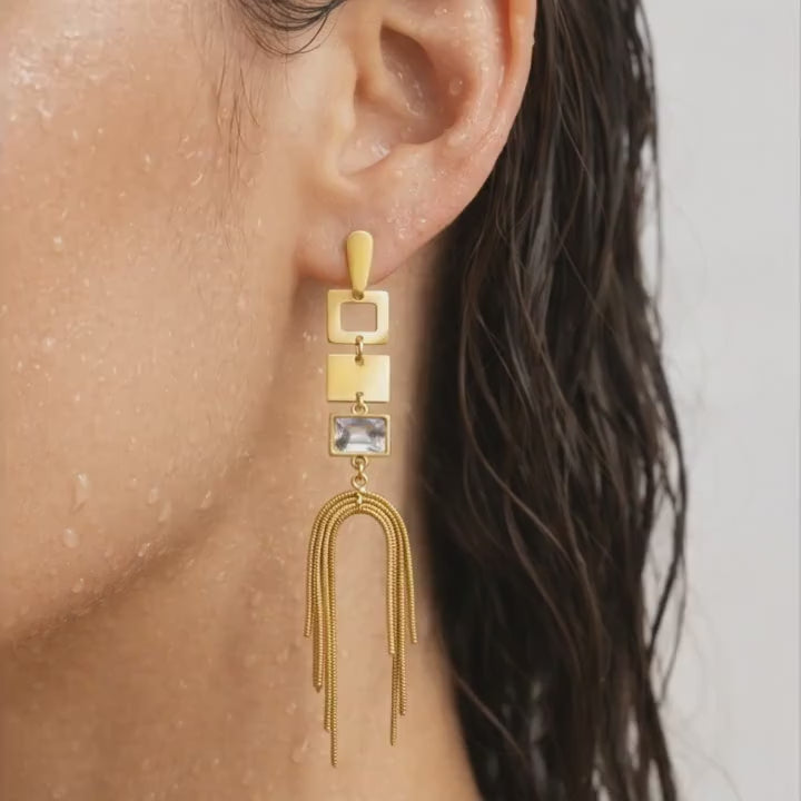 Geometric Fringe Earrings