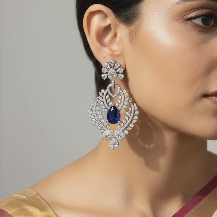Royal Leaf Drop Earrings