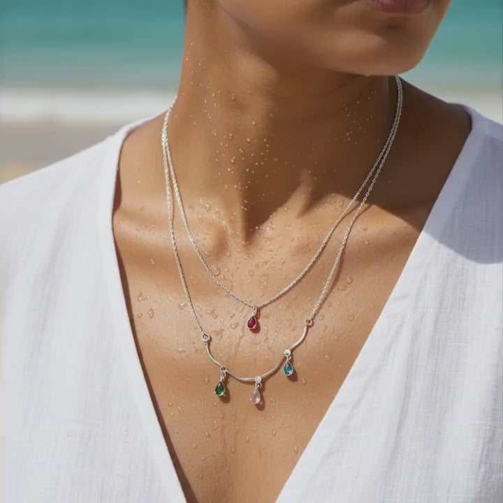 Pastel Drop Layered Necklace