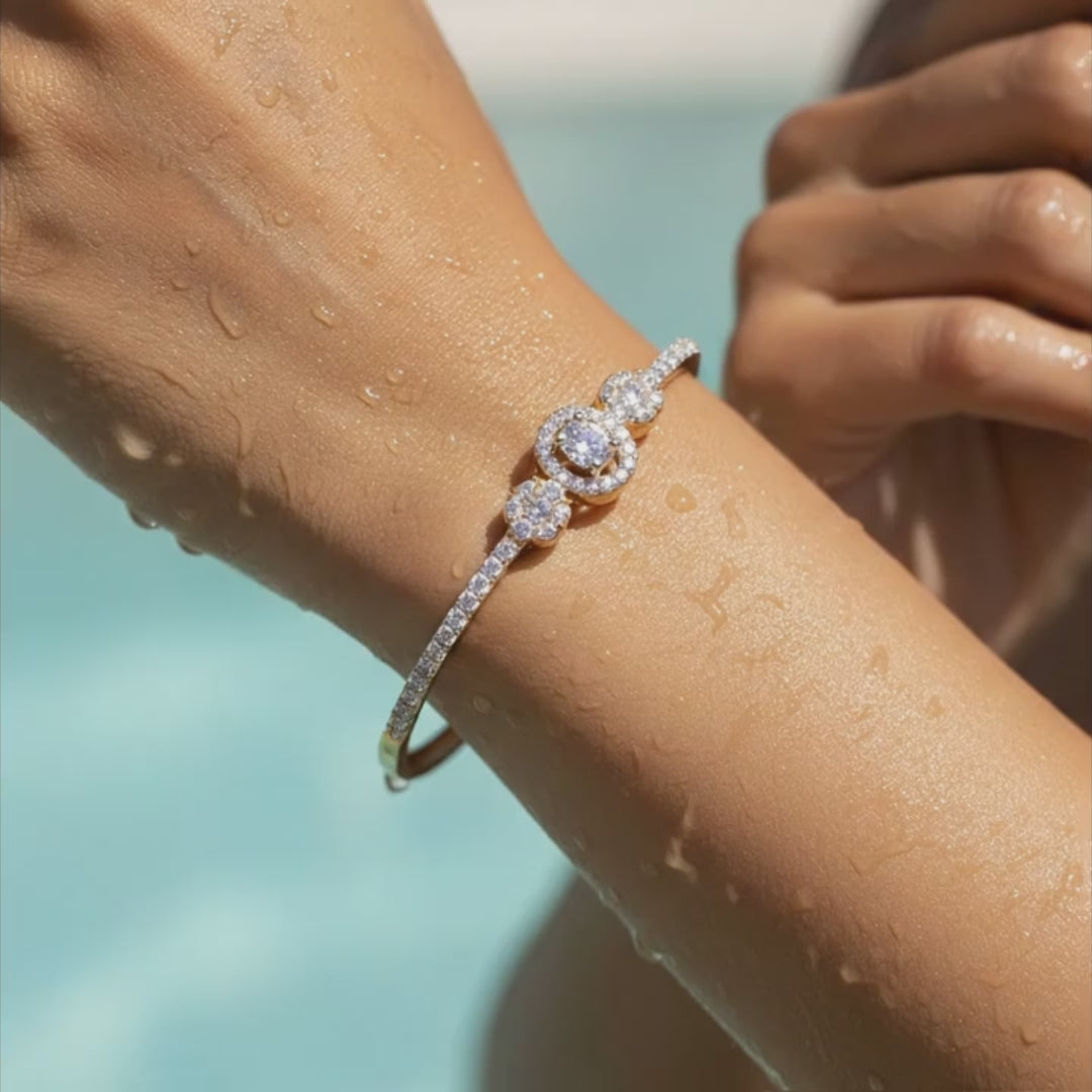 Gold Halo Crystal Bracelet