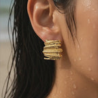 Textured Molten Wave Earrings