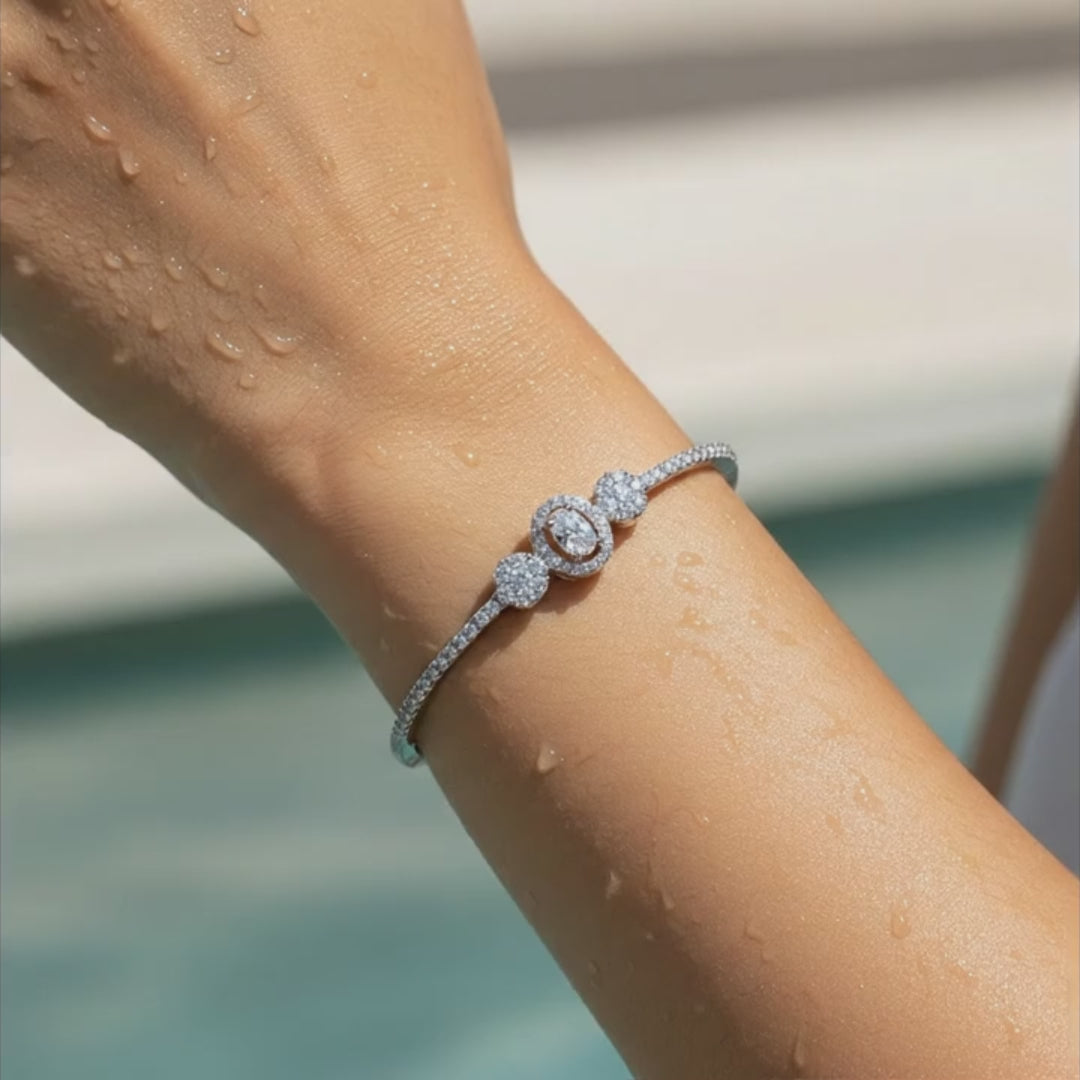 Silver Halo Crystal Bracelet
