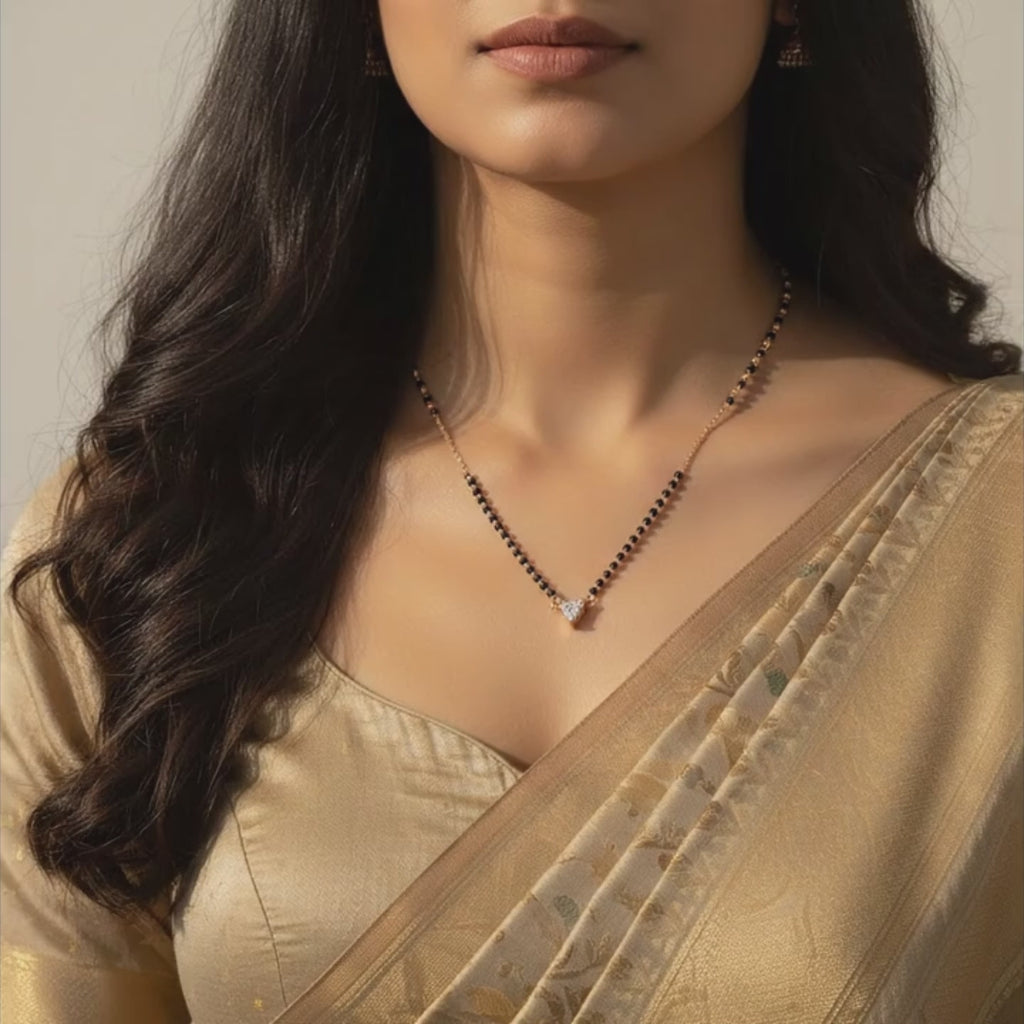 Triangle Solitaire Mangalsutra Necklace
