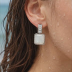 Mother-of-Pearl Square Drop Earrings
