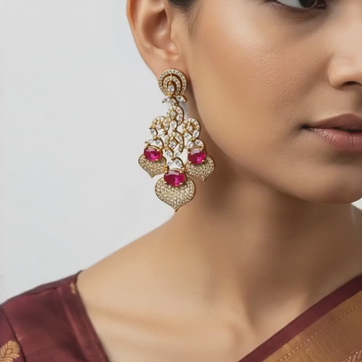Blush Heart Cascade Earrings