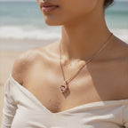 Rose Gold Floral Crystal Pendant Necklace