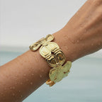 Bold Floral Gold Cuff Bracelet
