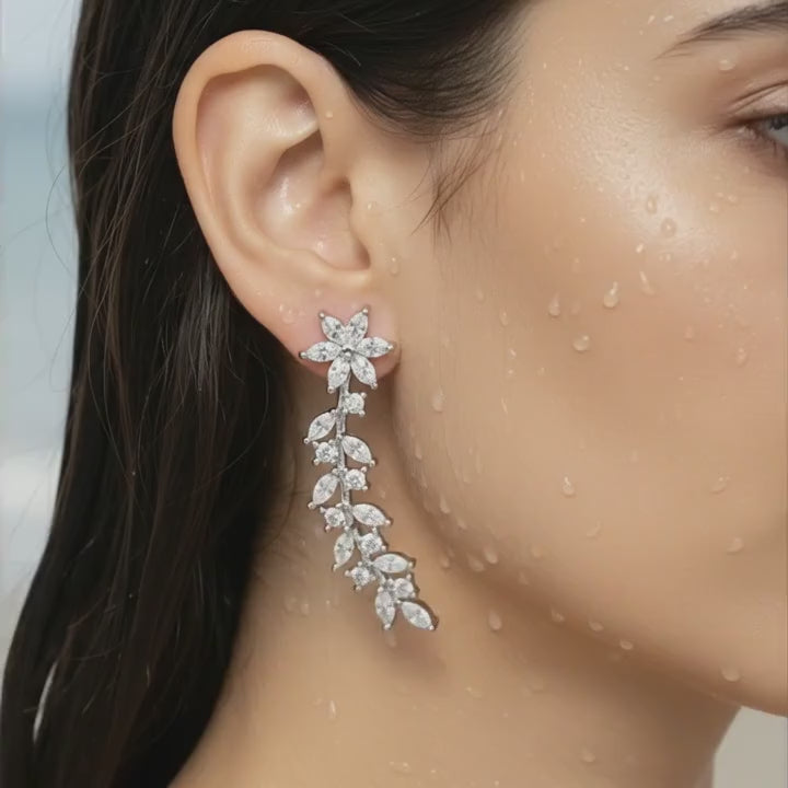 Crystal Floral Vine Ear Climbers