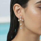Pearl Halo Drop Jhumki Earrings