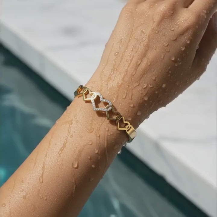 Amora Linked Hearts Bracelet