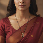 Emerald Bloom Drop Mangalsutra Necklace