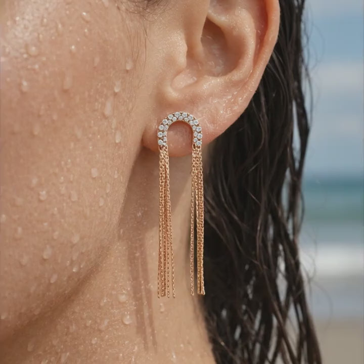 Crystal Tassels Earrings