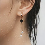 Geometric Pearl Earrings