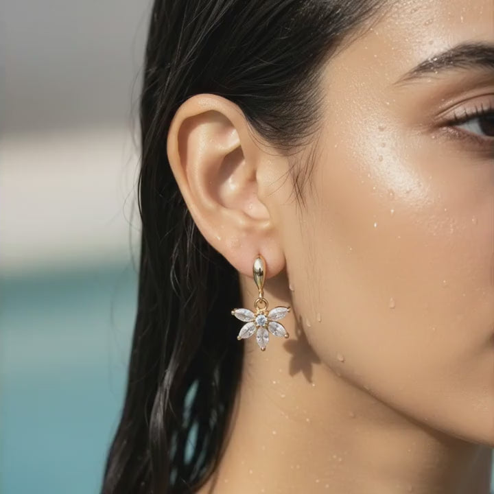 Floral Marquise Drop Earrings