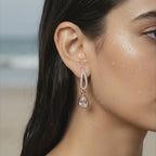 Pavé Teardrop Link Drop Earrings