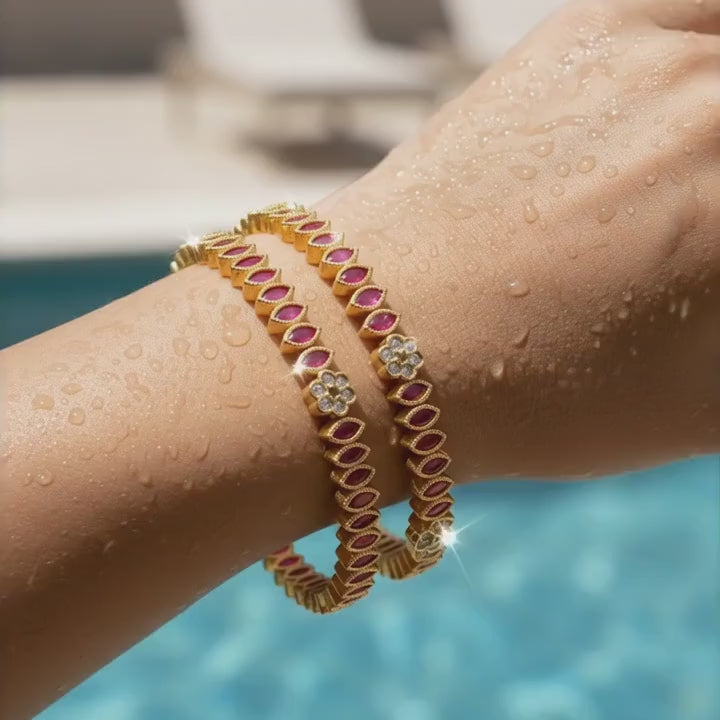 Gold Floral Bangle