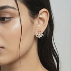 Swan Motif Elegance Stud Earrings