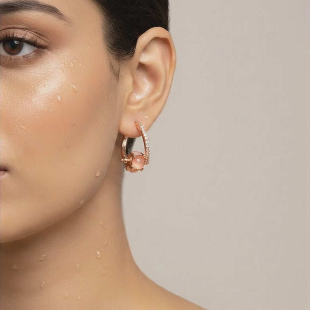 Blush Glow Hoop Earrings