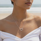 Minimal Open Heart Silver Necklace