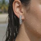 Crystal Baguette Curve Earrings