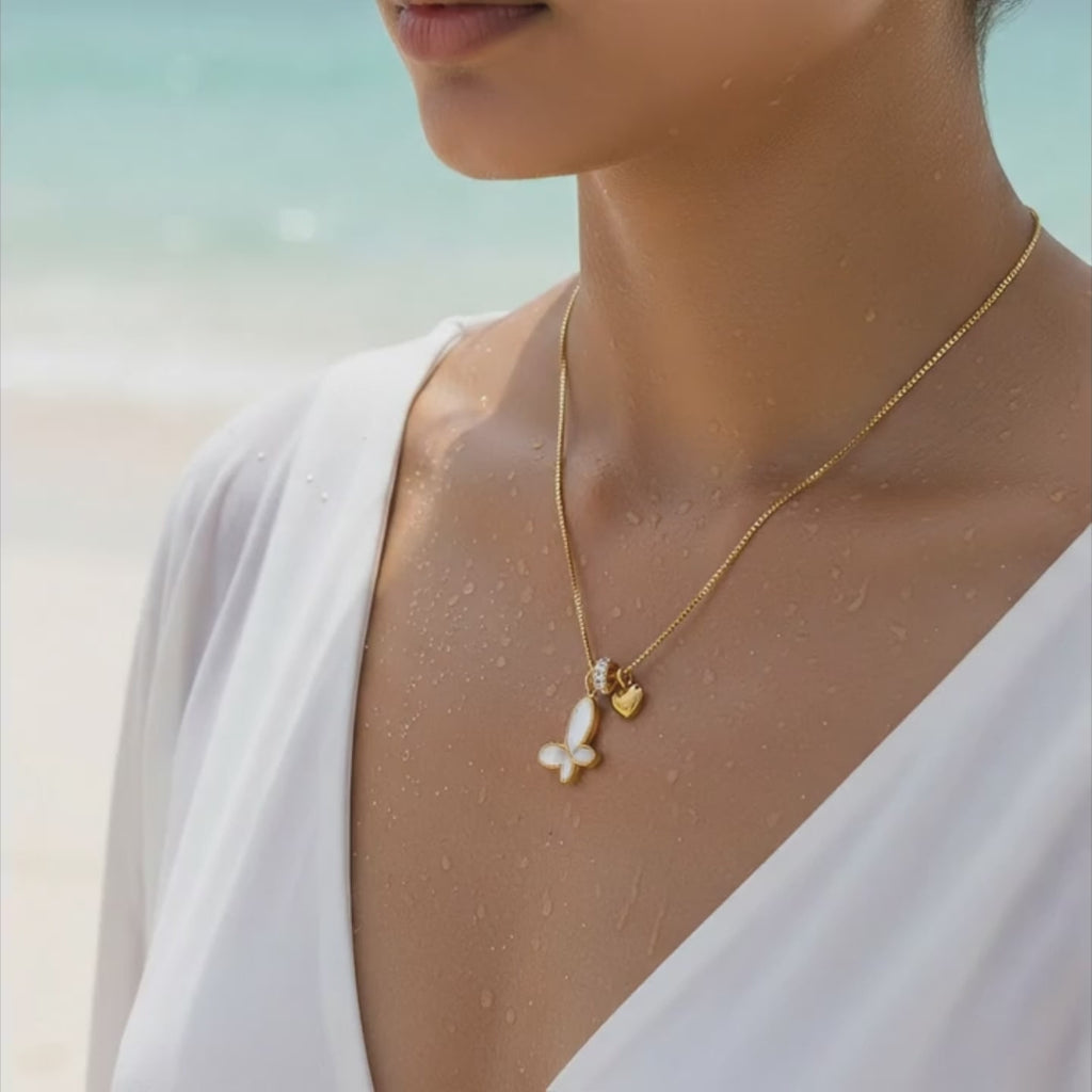 Butterfly Charm Gold Necklace