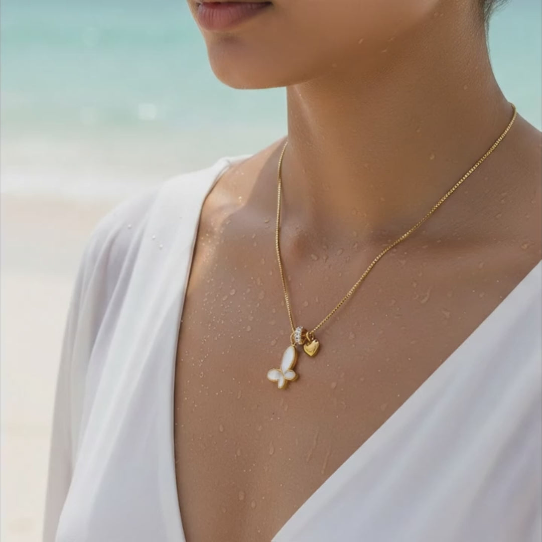 Butterfly Charm Gold Necklace