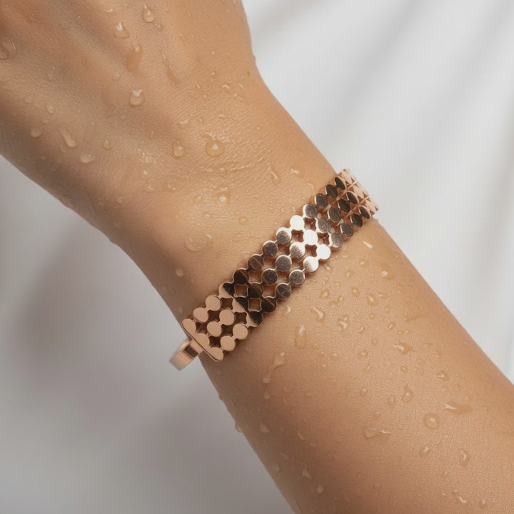 Rose Gold Honeycomb Mesh Bracelet