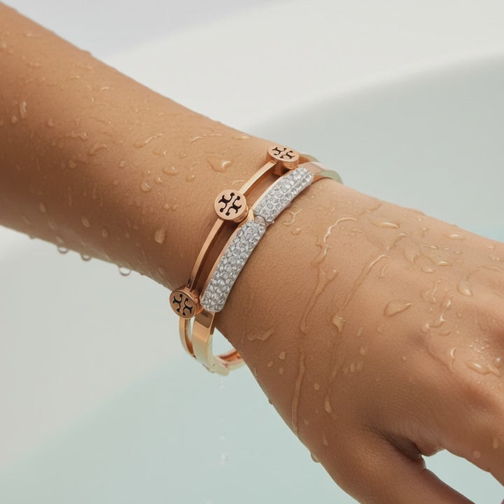 Rose Gold Crystal Accent Bracelet