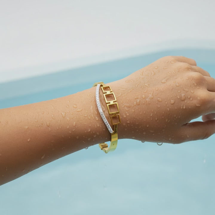 Geometric Crystal Statement Bracelet