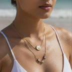 Butterfly Layered Crystal Gold Necklace