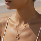 Rose Gold Swan Krystal Pendant Necklace