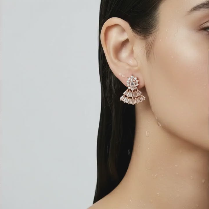 Layered Fan Drop Earrings