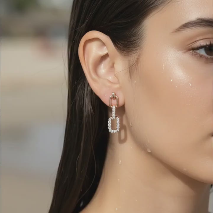 Modern Link Drop Earrings