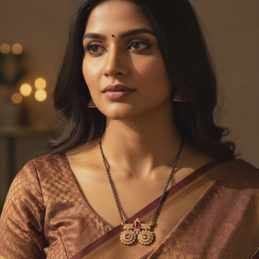 Royal Dual Peacock Mangalsutra Necklace
