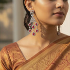 Ruby Teardrop Chandelier Earrings