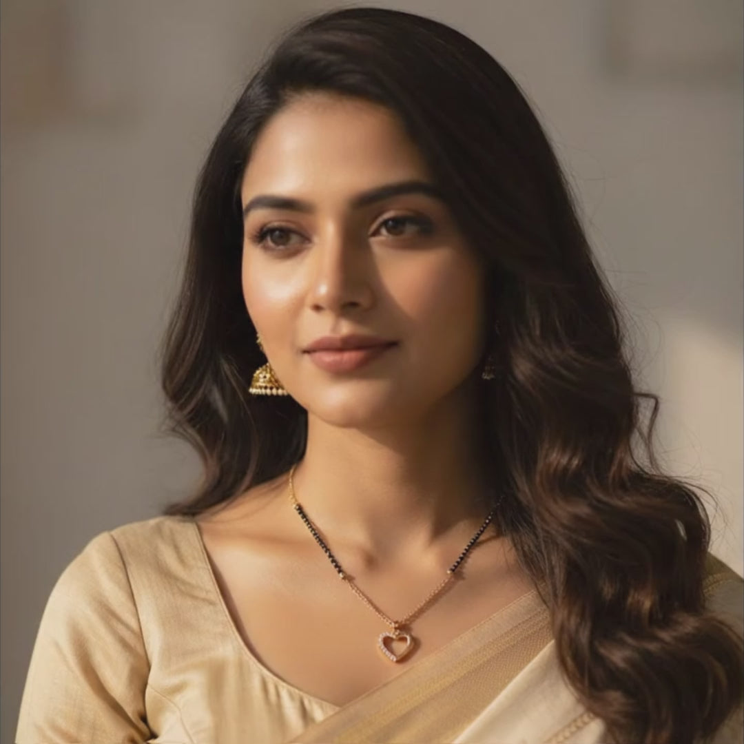 Elegant Heart Mangalsutra Necklace