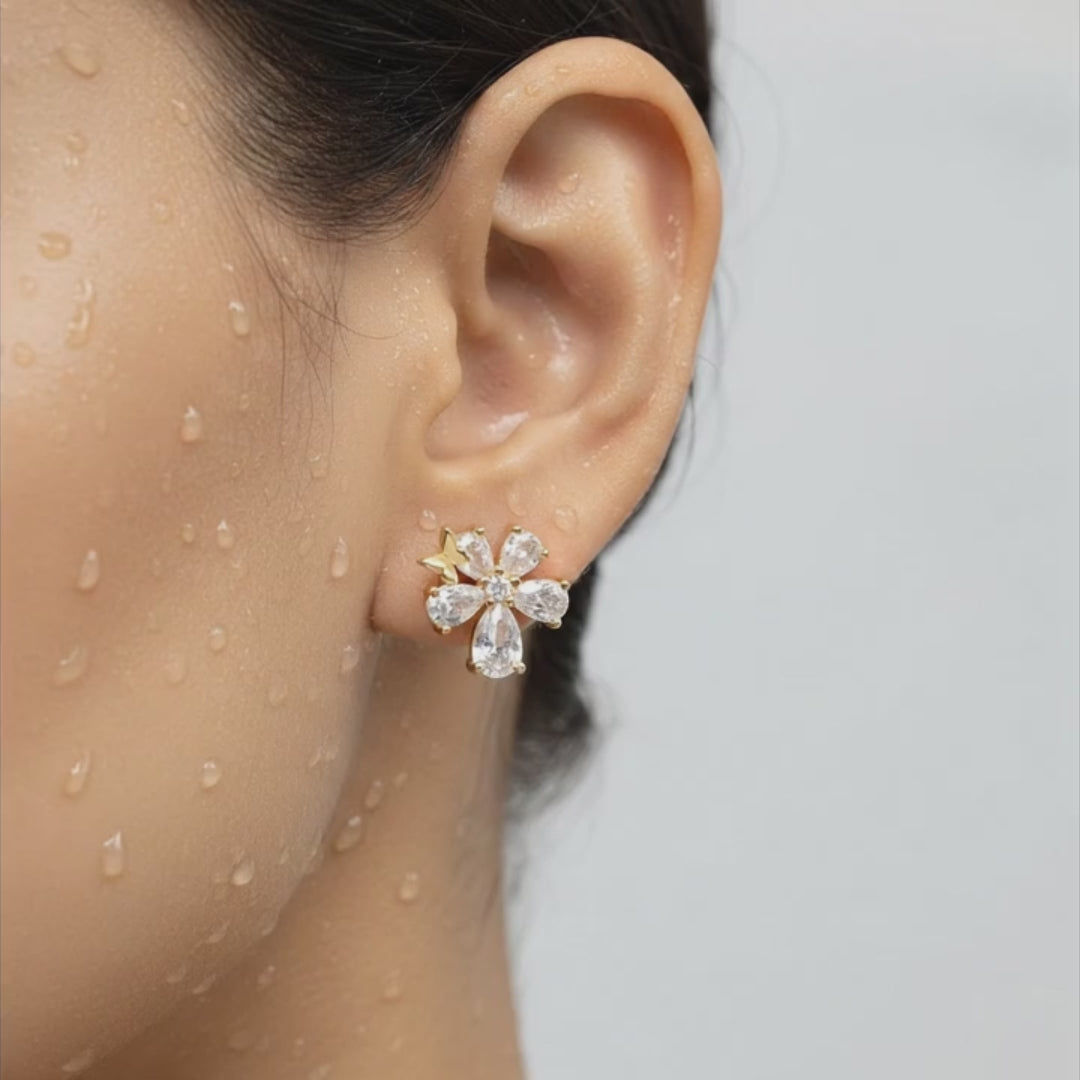Crystal Bloom Stud Earrings