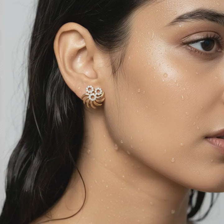 Radiant Sunburst Infinity Studs Earrings