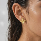 Sculptural Four-Petal Bloom Earrings