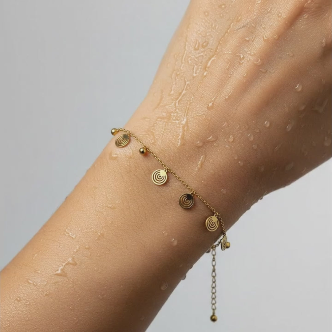 Golden Spiral Charm Bracelet